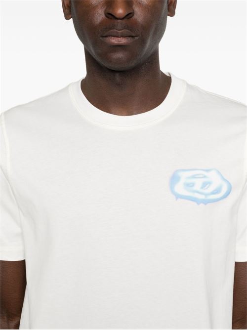 T-shirt uomo Diesel logo oval sfumato bianco DIESEL | A202840PLAT141