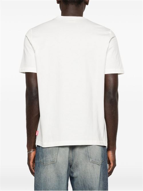 T-shirt uomo Diesel logo oval sfumato bianco DIESEL | A202840PLAT141
