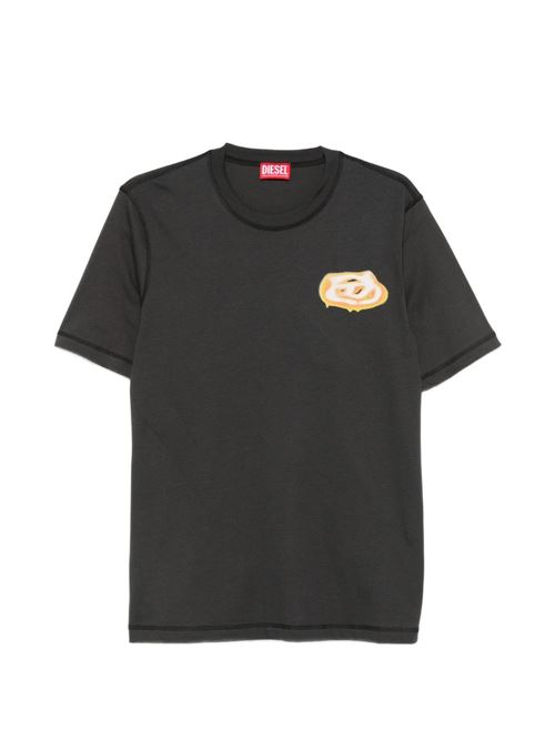T-shirt uomo Diesel logo oval sfumato antracite DIESEL | A202840PLAT93R