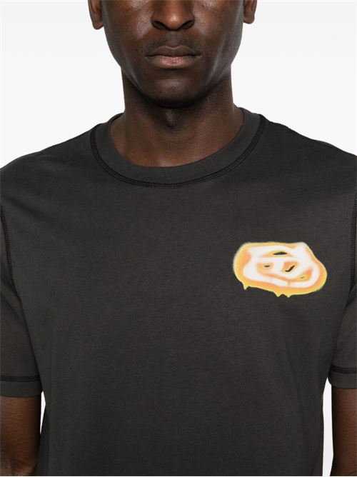 T-shirt uomo Diesel logo oval sfumato antracite DIESEL | A202840PLAT93R