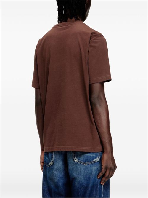 T-shirt uomo Diesel scritta piccola marrone DIESEL | A209620QIAM7FG
