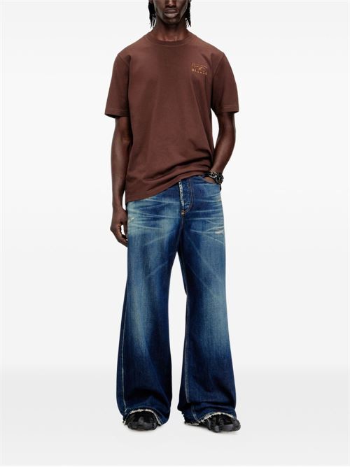 T-shirt uomo Diesel scritta piccola marrone DIESEL | A209620QIAM7FG