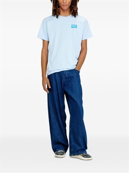 T-shirt uomo Diesel celeste mezza manica DIESEL | A209750QIAM8PE