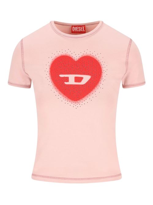 T-shirt donna rosa con stampa DIESEL | A209800QHHA33L