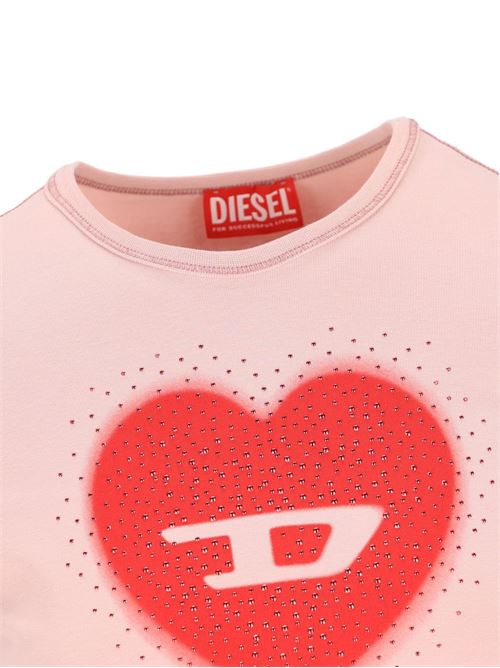 T-shirt donna rosa con stampa DIESEL | A209800QHHA33L