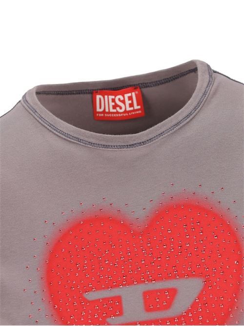 T-shirt donna grigia con stampa DIESEL | A209800QHHA96I
