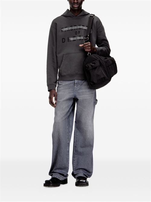 Felpa uomo con cappuccio e grafica nera DIESEL | A210290JMBI93R