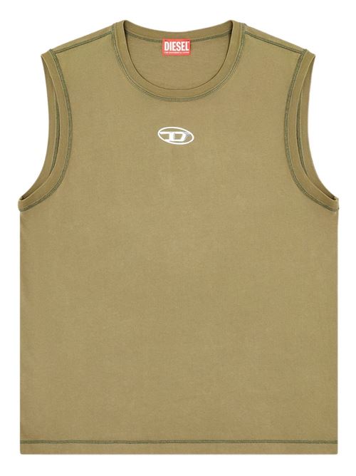 Canotta uomo Diesel verde militare con logo oval D DIESEL | A217430JMBB5AF