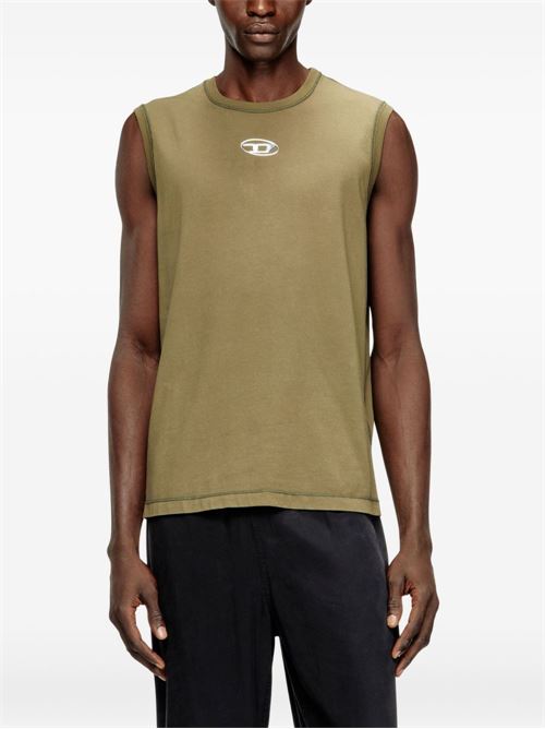 Canotta uomo Diesel verde militare con logo oval D DIESEL | A217430JMBB5AF