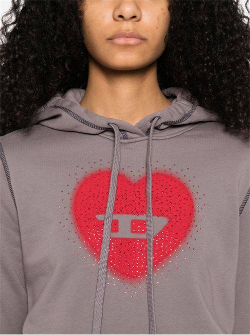 Felpa donna F-Slimmy grigia con cappuccio DIESEL | A219520NSEX96I