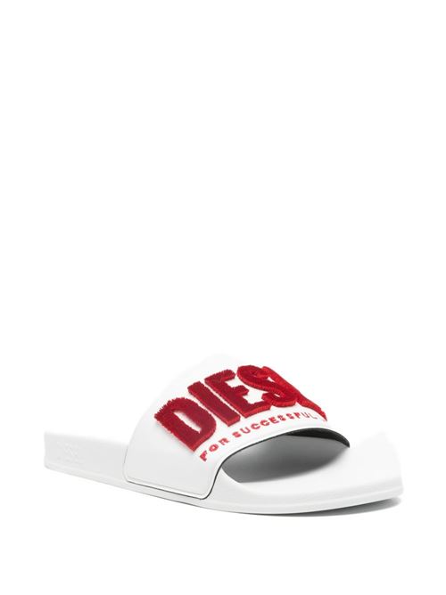 Ciabatta donna bianca con logo DIESEL | Y03854PR525H8985