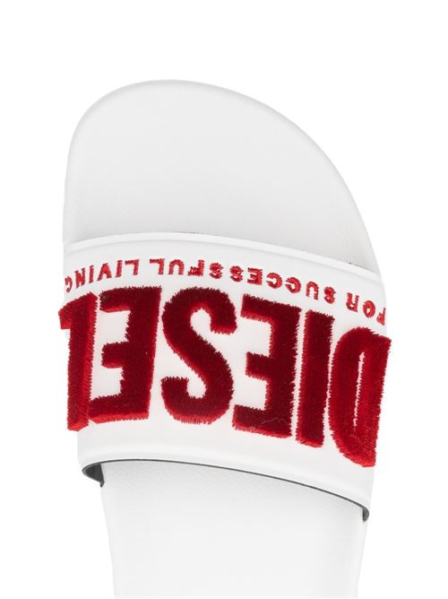 Ciabatta donna bianca con logo DIESEL | Y03854PR525H8985