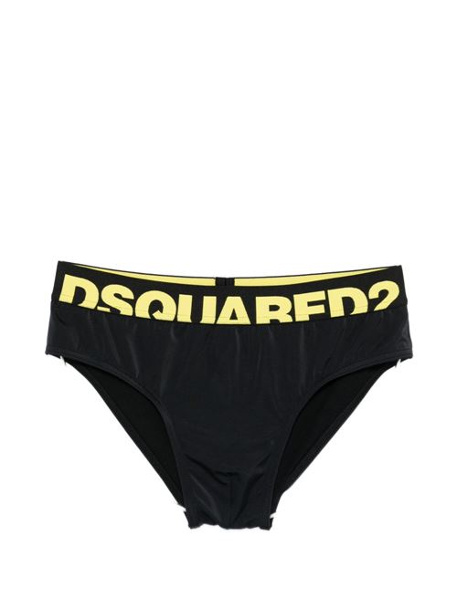 Slip mare uomo Dsquared2 nero giallo Dsquared | D7B356550014