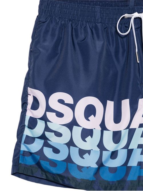 Shorts da bagno uomo navy con logo Dsquared | D7B626710412