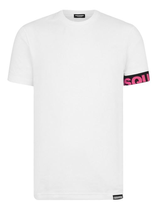 T-shirt uomo mezza manica bianca con logo Dsquared | D9M3S6190112