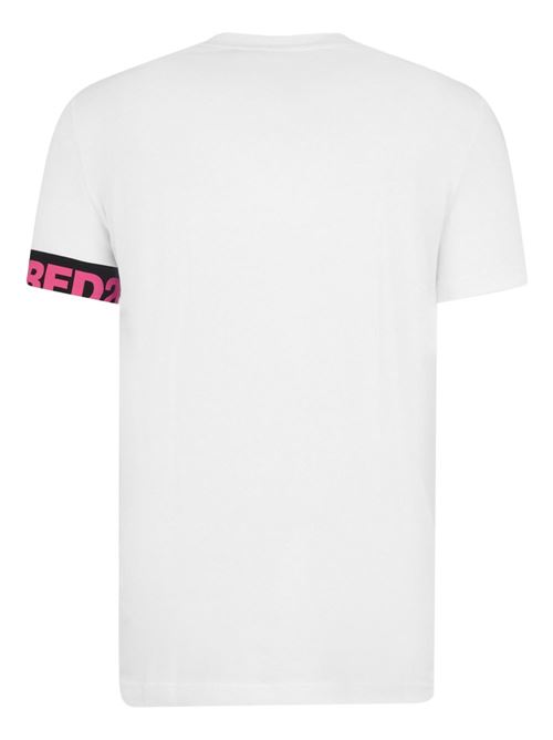T-shirt uomo mezza manica bianca con logo Dsquared | D9M3S6190112