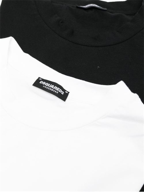 T-shirt uomo mezza manica 2 pack bianca e nera Dsquared | DCX290070010