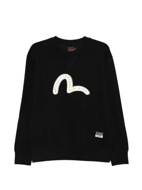 Felpa uomo Evisu nera con logo EVISU | 2ESHTM6SW1064BLACK