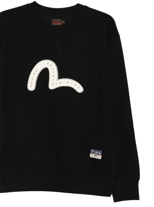 Felpa uomo Evisu nera con logo EVISU | 2ESHTM6SW1064BLACK