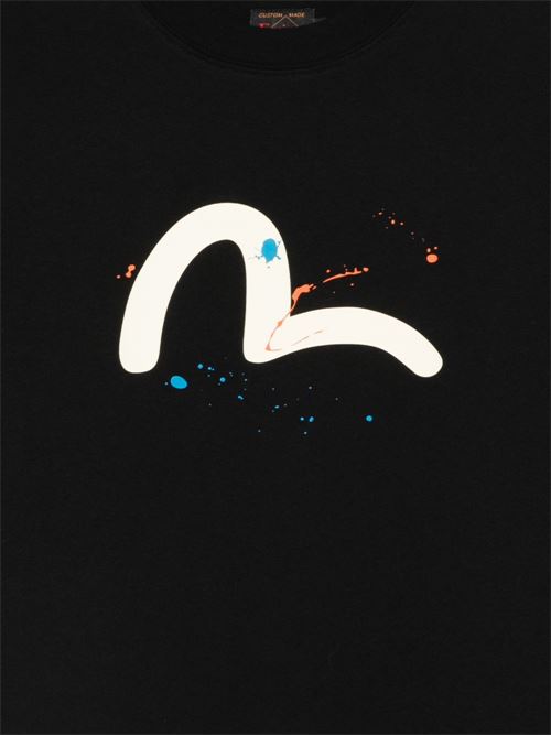 T-shirt uomo Evisu nera con stampa logo EVISU | 2ESHTM6TS1081BLACK