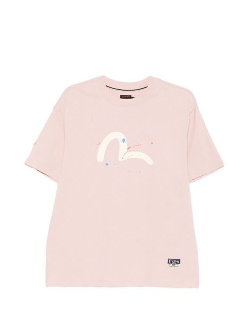 T-shirt uomo Evisu rosa con stampa logo EVISU | 2ESHTM6TS1081PINK