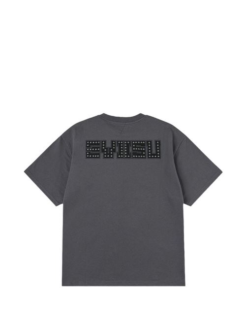 T-shirt uomo Evisu grigio antracite con stampa logo e dettagli borchie EVISU | 2ESHTM6TS1088CHARCOAL