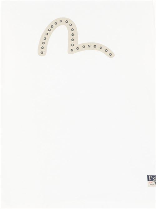 T-shirt uomo Evisu bianca con stampa logo e borchie EVISU | 2ESHTM6TS1088WHITE