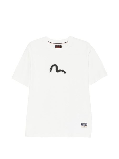 T-shirt uomo Evisu bianca con stampa logo EVISU | 2ESHTM6TS1090ECRU