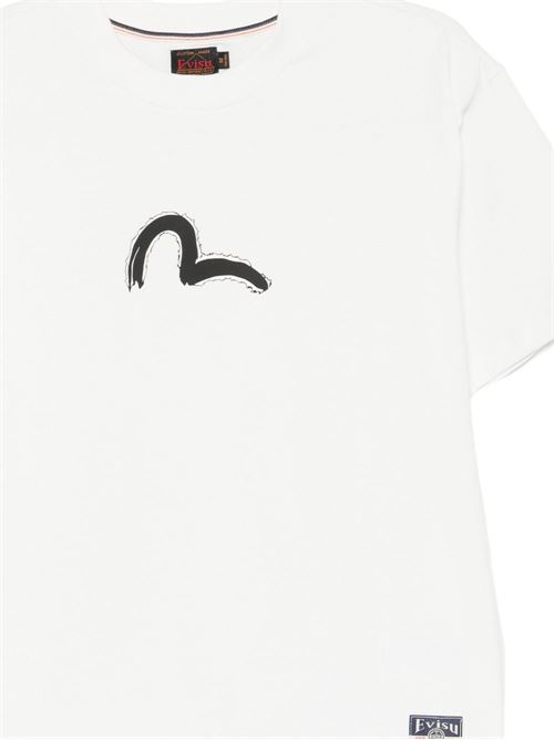 T-shirt uomo Evisu bianca con stampa logo EVISU | 2ESHTM6TS1090ECRU