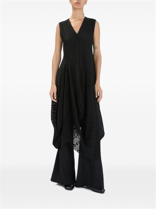 Abito donna High midi nero con scollo a V HIGH | S2185217541199