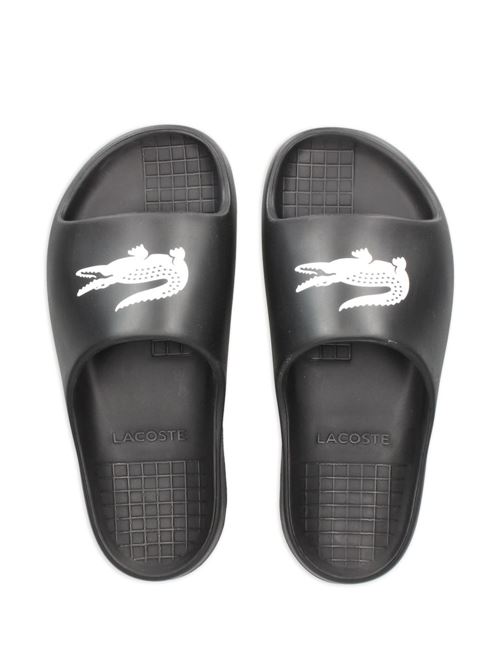 Ciabatte uomo nere in gomma con logo LACOSTE | 48CMA0010312
