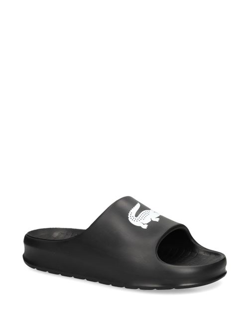 Ciabatte uomo nere in gomma con logo LACOSTE | 48CMA0010312