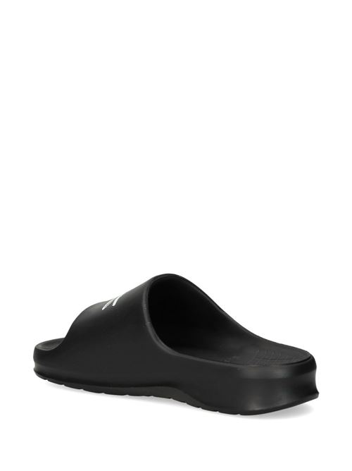 Ciabatte uomo nere in gomma con logo LACOSTE | 48CMA0010312