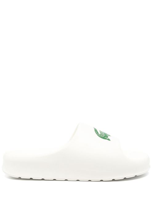 Ciabatte uomo bianche in gomma con logo LACOSTE | 48CMA00221Y5