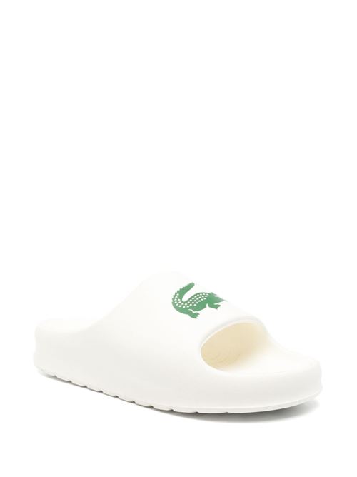 Ciabatte uomo bianche in gomma con logo LACOSTE | 48CMA00221Y5