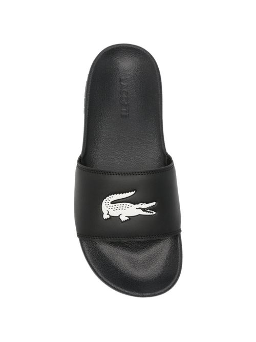 Ciabatte uomo nere in gomma con logo LACOSTE | 49CMA0041312