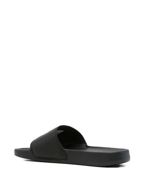 Ciabatte uomo nere in gomma con logo LACOSTE | 49CMA0041312