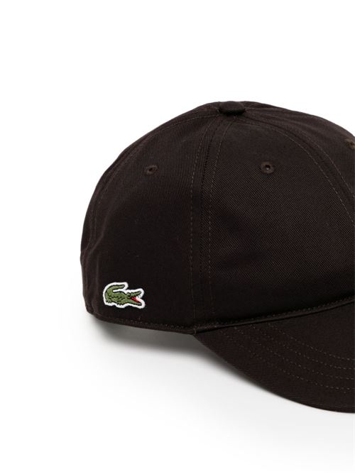 Cappello con tesa in twil marrone LACOSTE | RK04403LA