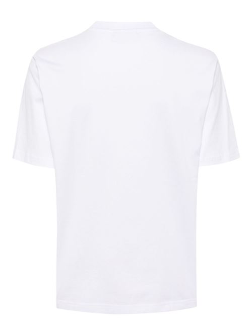 T-shirt donna bianca con logo ricamato LACOSTE | TF7215001