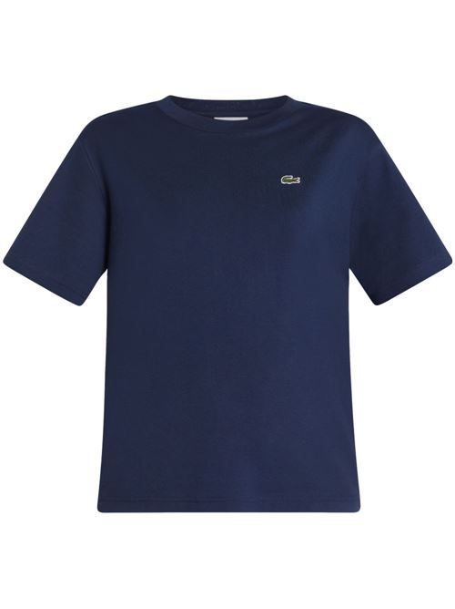 T-shirt donna manica corta con logo ricamato LACOSTE | TF7215166