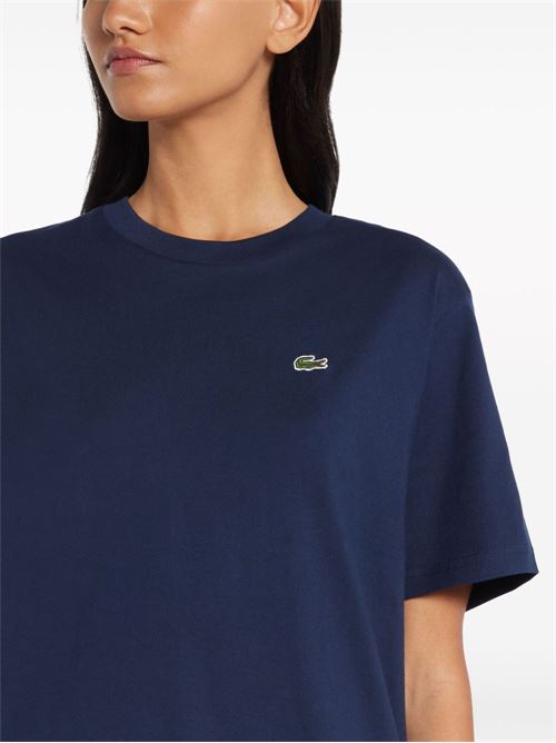 T-shirt donna manica corta con logo ricamato LACOSTE | TF7215166