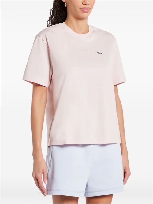 T-shirt donna manica corta con logo ricamato LACOSTE | TF7215ADY