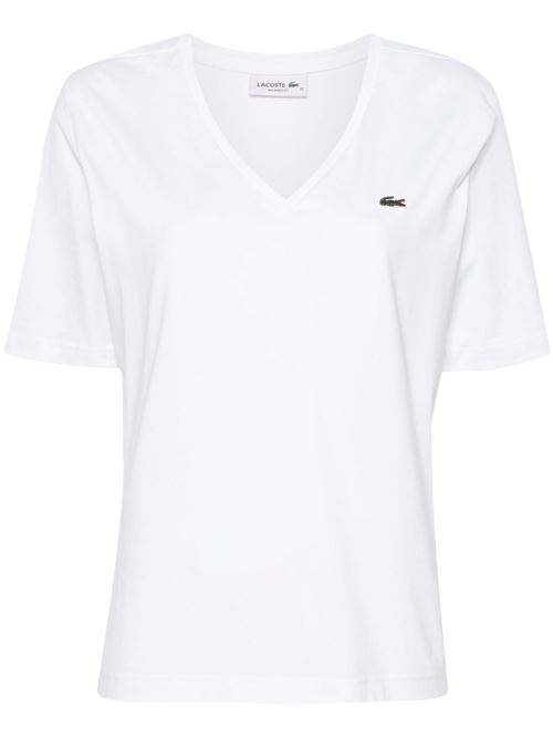 T-shirt donna manica corta con scollo a V LACOSTE | TF7300001