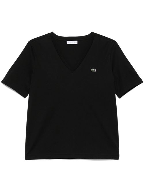 T-shirt donna manica corta con scollo a V LACOSTE | TF7300031