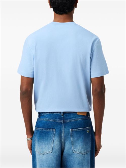 T-shirt uomo Lacoste celeste manica corta LACOSTE | TH1435HBA