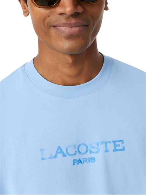 T-shirt uomo Lacoste celeste manica corta LACOSTE | TH1435HBA