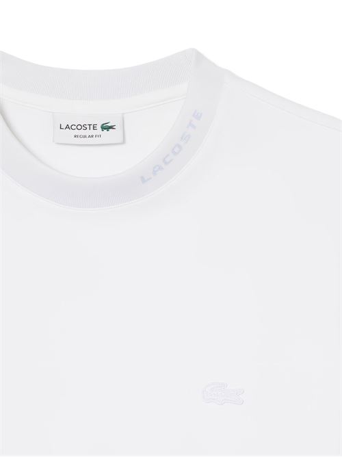 T-shirt uomo manica corta bianca con logo ricamato LACOSTE | TH5060001