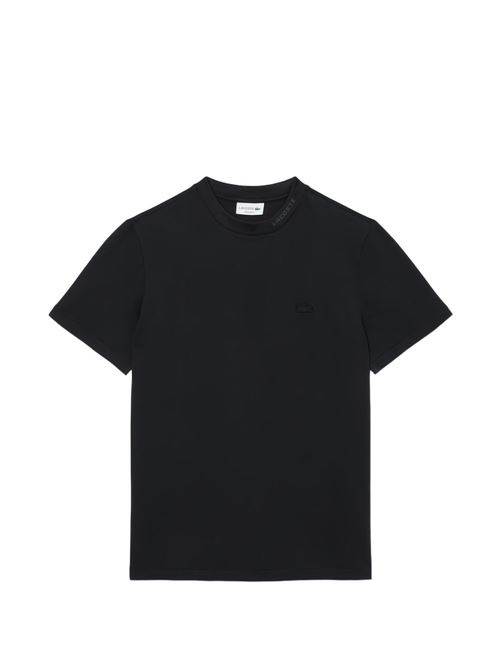 T-shirt uomo manica corta nera con logo ricamato LACOSTE | TH5060031