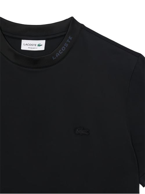 T-shirt uomo manica corta nera con logo ricamato LACOSTE | TH5060031