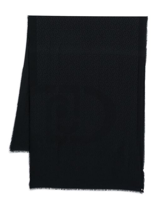 Foulard donna nero con logo jacquard LIU-JO | 2A6001T030022222